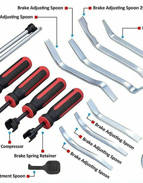 Load image into Gallery viewer, 14Pc Drum Brake Tool Set Removal Kit Lining Gauge for Services Repair Automotive
