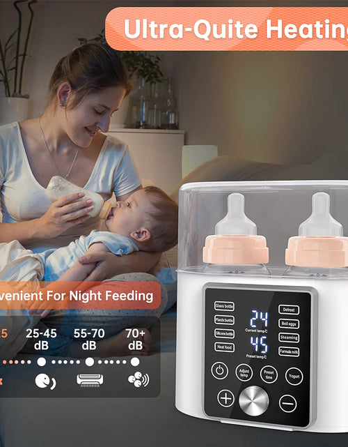 Load image into Gallery viewer, Bottle Warmer, 12-In-1 Baby Double Bottles Warmer Fast Baby Food Heater &amp; Bpa-Free Milk Warmer with LCD Touch Display, Appointment &amp; 24H Accurate Temperature Control for Breastmilk or Formula
