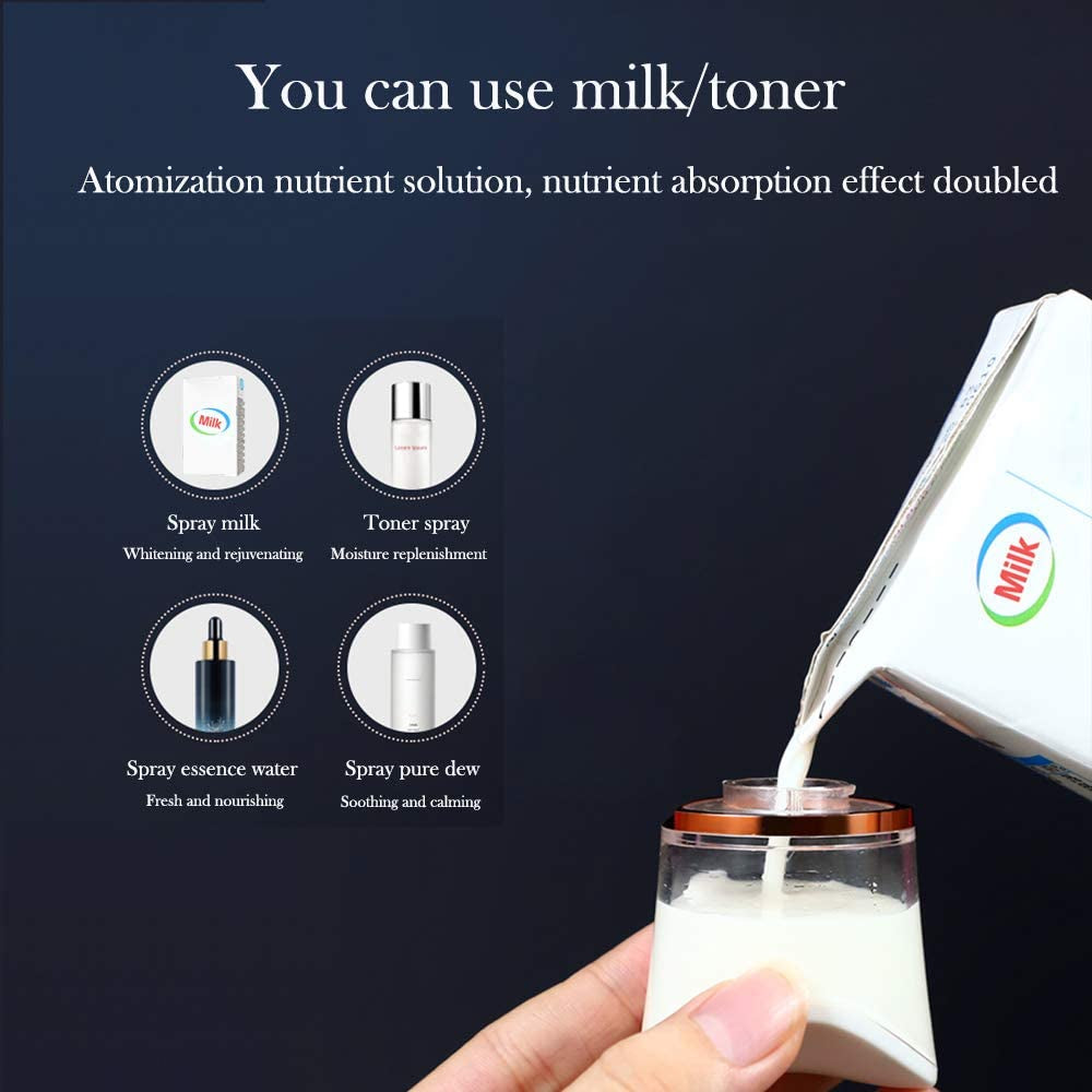 Handy Nano Mist Sprayer with Skin Analyzer Moisture Tester, Portable Facial Atomization Eyelash Extensions Steamer Mister,Mini Cool with Large Capacity,Face Moisturizing,Hydration Refreshing