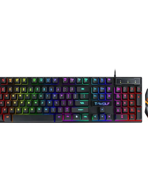 Load image into Gallery viewer, T-WOLF New Keyboard Mouse Kit TF200 Office USB Wired Luminous Keyboard and Mouse Set Russian Keyboard
