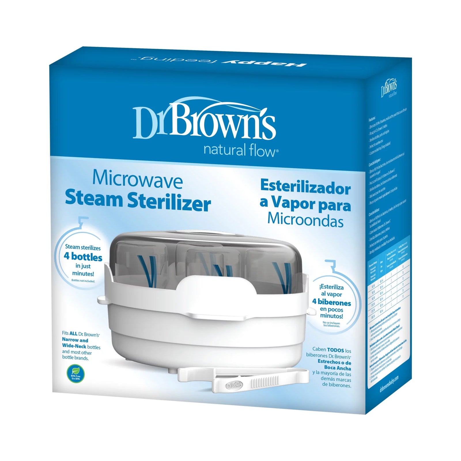 Dr. Brown’S Microwave Steam Sterilizer, Quickly Sterilize Baby Bottles, Travel-Friendly, BPA Free