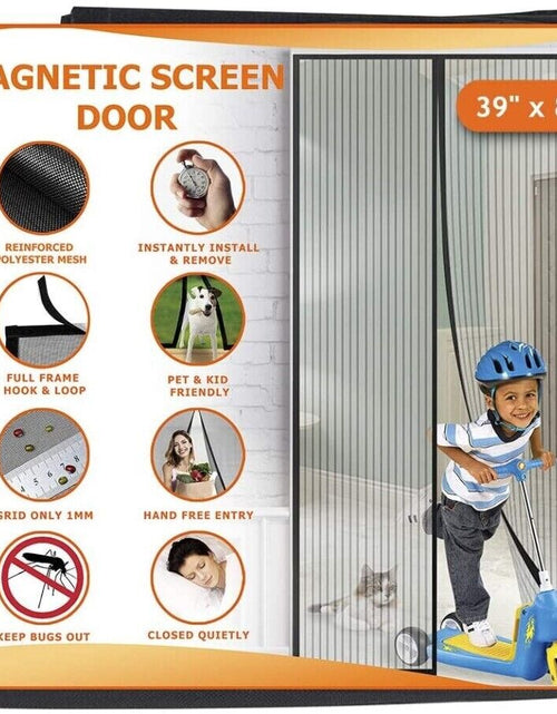 Load image into Gallery viewer, Magnetic Screen Door Mesh Curtain Durable Heavy Duty Mosquito Net Bug Hands Free
