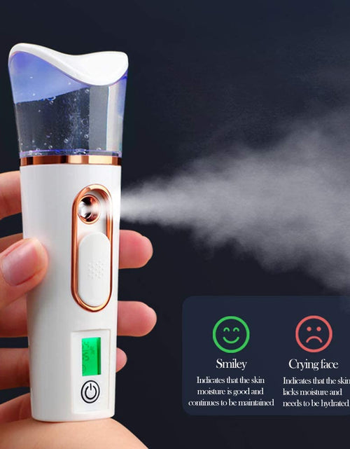 Load image into Gallery viewer, Handy Nano Mist Sprayer with Skin Analyzer Moisture Tester, Portable Facial Atomization Eyelash Extensions Steamer Mister,Mini Cool with Large Capacity,Face Moisturizing,Hydration Refreshing
