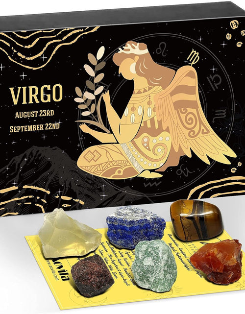 Load image into Gallery viewer, Virgo Crystals Gift Set, Zodiac Signs Healing Crystals Birthstones with Horoscope Box Set Virgo Astrology Crystals Healing Stones Gifts
