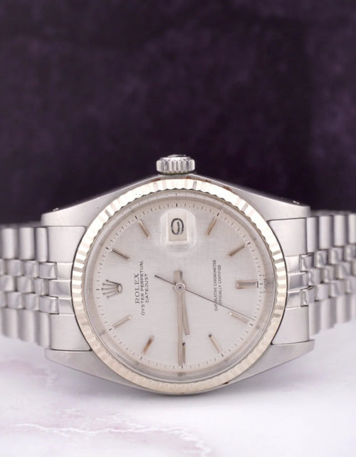 Load image into Gallery viewer, 36Mm Datejust Mens Steel Watch Jubilee Band Silver Linen Dial 1601
