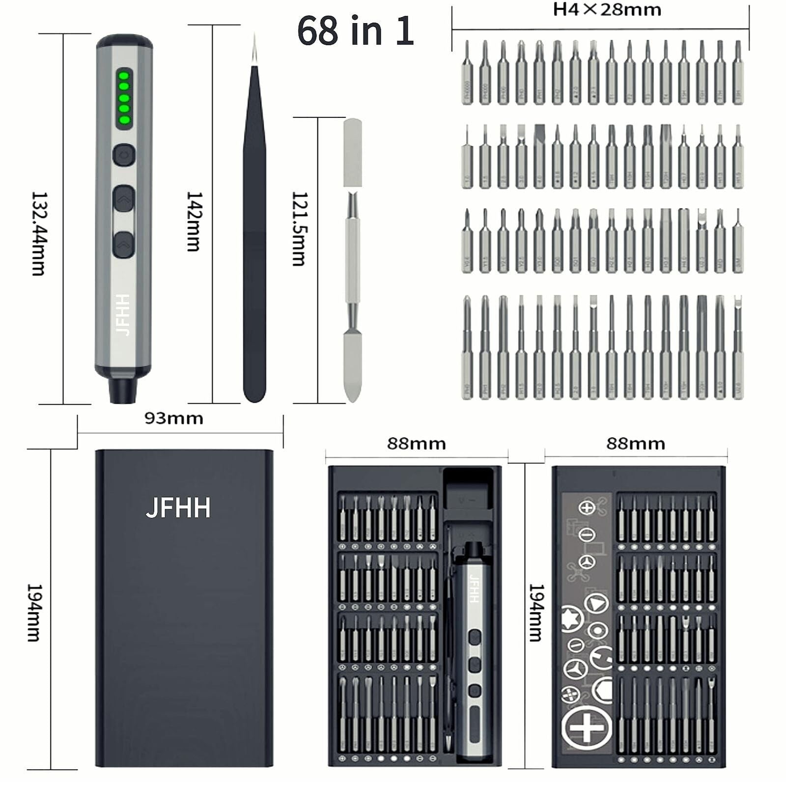 JFHH Electric Screwdriver Power Screwdriver 68 in 1 Electric Screwdriver Mini...