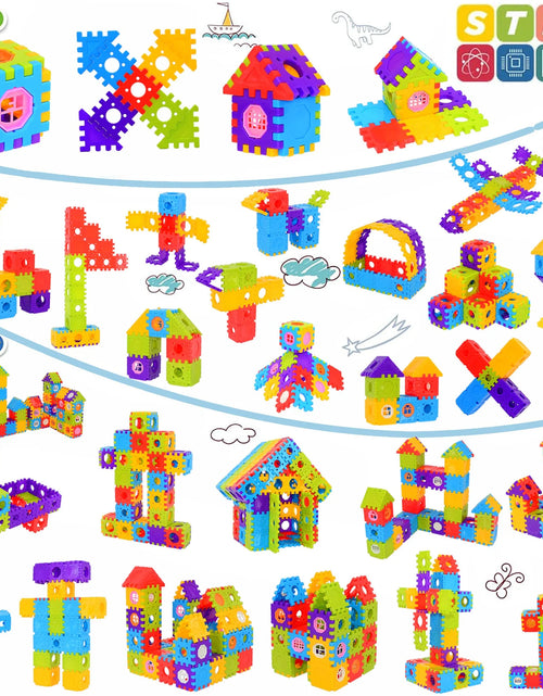 Load image into Gallery viewer, 160-Piece Tiles Building Blocks Set, 3D Tiles for Kids Boys Girls, Educational Playset STEM Toys for Toddlers
