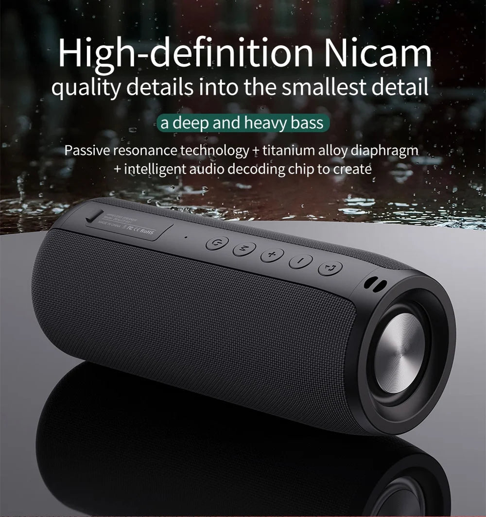 Waterproof Bluetooth Speaker Portable Wireless Speaker with Loud Stereo Sound, Blue