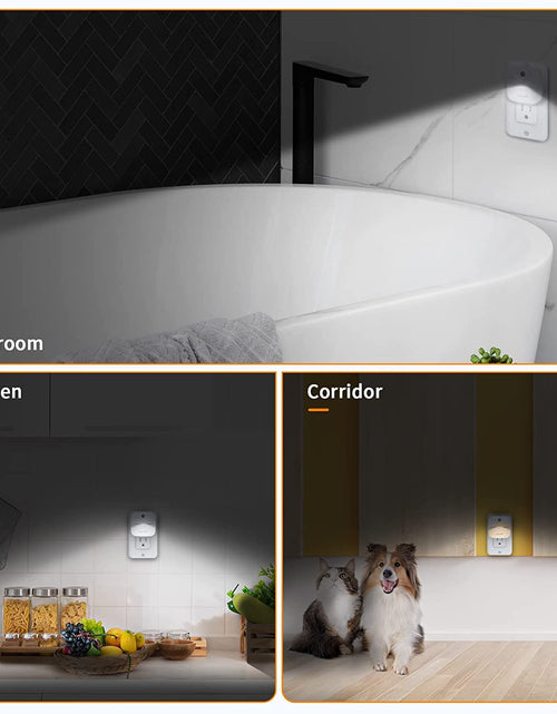 Load image into Gallery viewer, LED Night Light, Lights Plug into Wall with Dusk-To-Dawn Sensor, Automatically Turn on and Off,Night Light for Kids,Bedroom,Bathroom,Stairs,Warm White, 6 Packs
