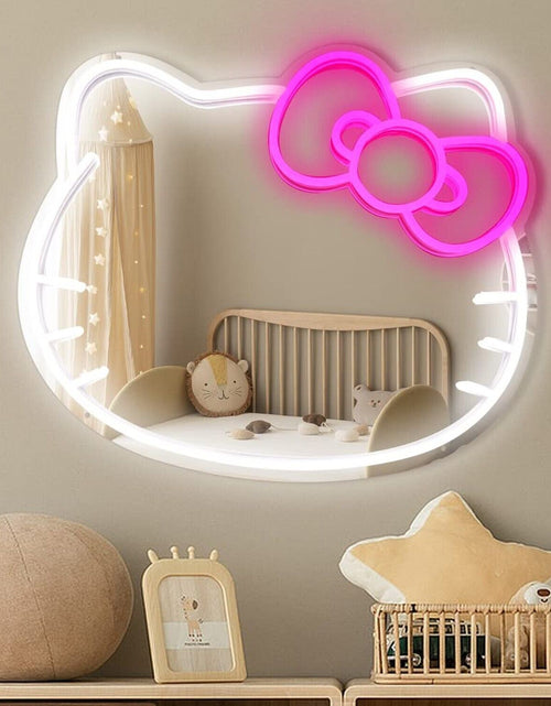 Load image into Gallery viewer, Wall Mirror with 12V Adapter, L16.1&quot; W14.1&quot; Anime Neon Sign for Dresser, Lock...
