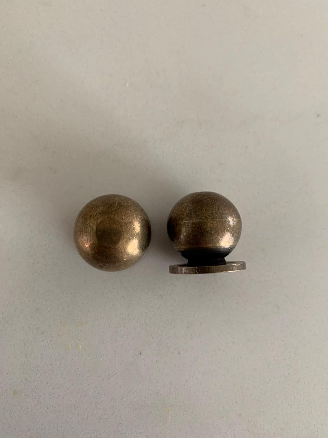 4Pcs 19MM Diameter round Solid Brass Pulls Antique Cabinet Drawer Small Handles Modern Minimalist Handles Knobs (Antique Bronze)