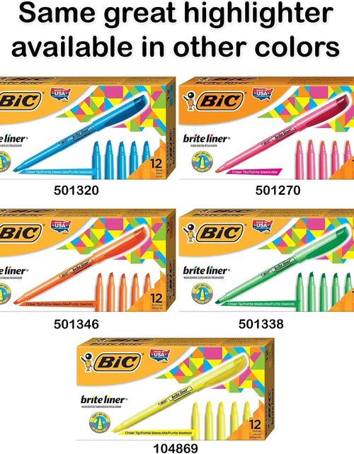 Load image into Gallery viewer, Brite Liner Highlighters, Chisel Tip, 12-Count Pack of Highlighters Assorted Colors, Ideal Highlighter Set for Organizing and Coloring
