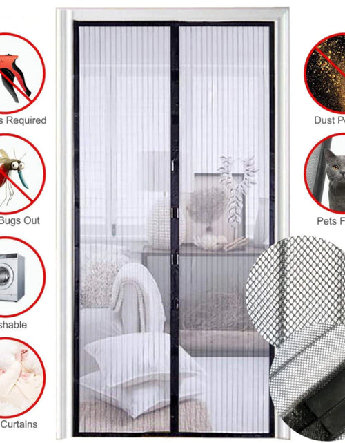 Load image into Gallery viewer, Magnetic Screen Door Mesh Curtain Durable Heavy Duty Mosquito Net Bug Hands Free
