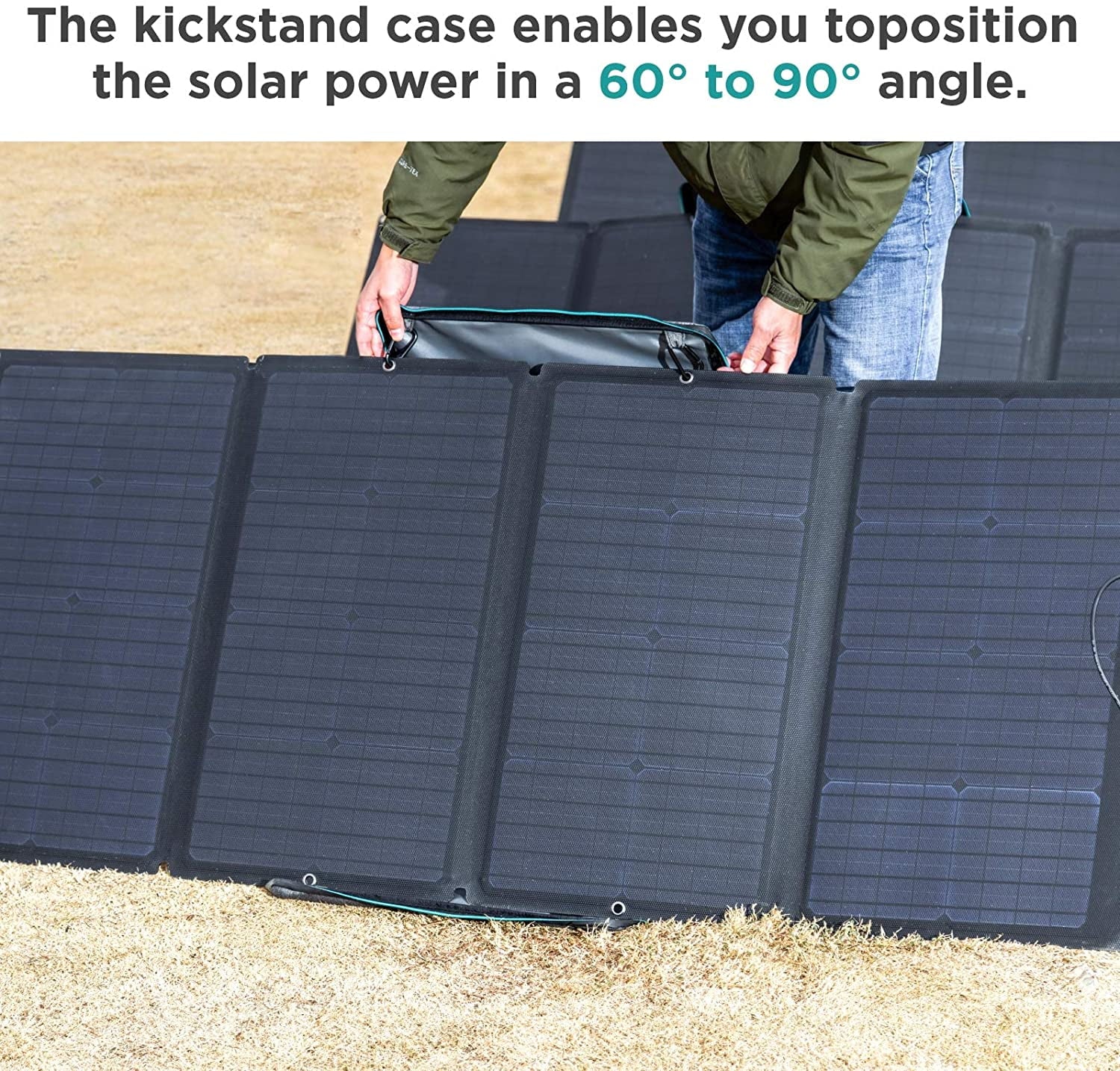 Ecoflow 60W Portable Solar Panel for Power Station, Foldable Solar Charger with Adjustable Kickstand, Waterproof IP67 for Outdoor Camping,Rv,Off Grid System