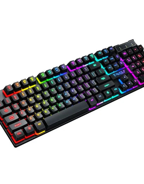 Load image into Gallery viewer, T-WOLF New Keyboard Mouse Kit TF200 Office USB Wired Luminous Keyboard and Mouse Set Russian Keyboard
