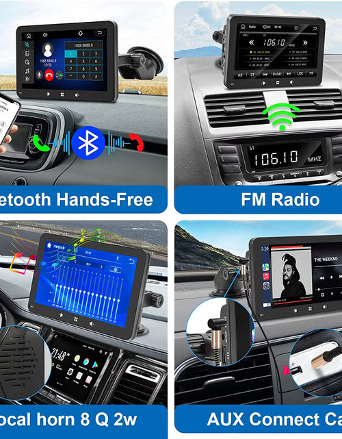 Load image into Gallery viewer, 2023 Newest  Portable Car Radio with Apple Carplay and Android Auto, Wireless Car Stereo 7&quot; IPS Touchscreen with Bluetooth Hands-Free/Mirror Link/Siri Assistant, Windshield Mounted
