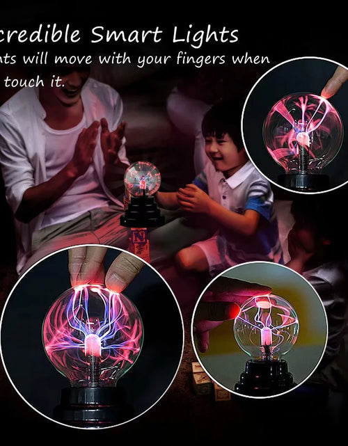 Load image into Gallery viewer, Plasma Ball Orb, 3&quot;Plasma Ball Plasma Globe for Kids Thunder Lightning Decorative Lamp USB/ Powered
